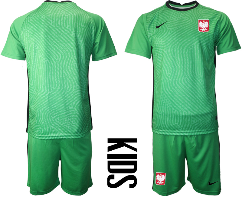 2021 European Cup Poland green goalkeeper soccer jerseys->youth soccer jersey->Youth Jersey